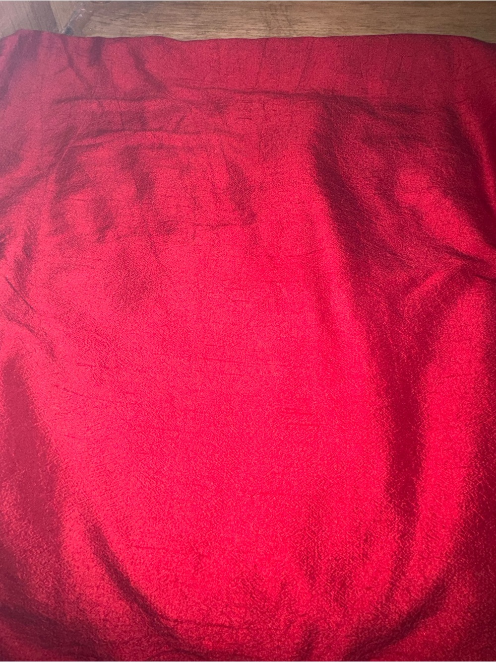 Pottery Barn Red 100% Silk Table Runner